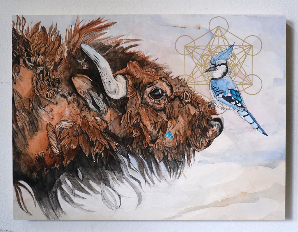 "Never Left Eden" Print Mounted on Wood Panel