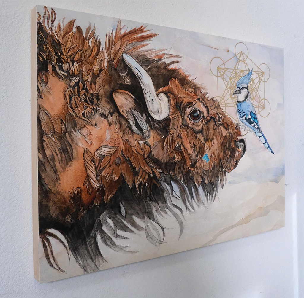 "Never Left Eden" Print Mounted on Wood Panel