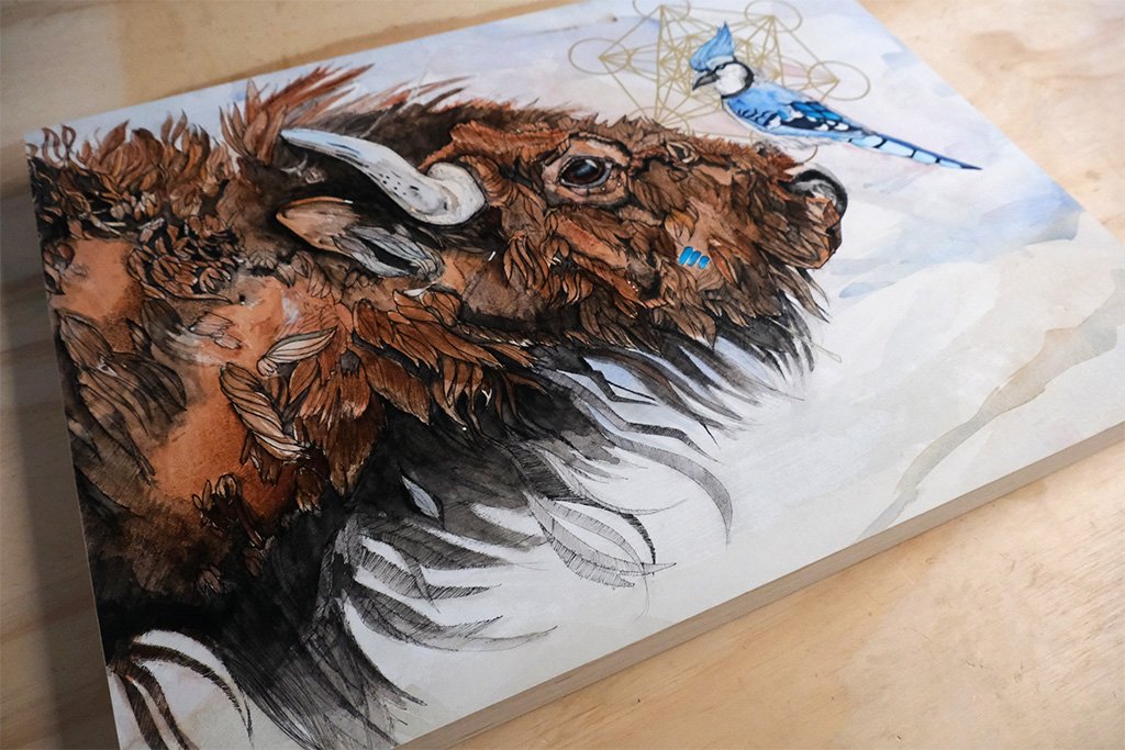 "Never Left Eden" Print Mounted on Wood Panel