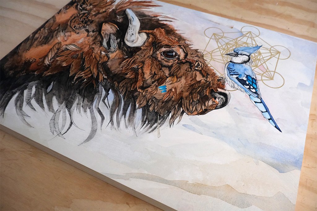 "Never Left Eden" Print Mounted on Wood Panel