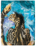 King Cheetahs, or Cooper’s Cheetahs, are African cheetahs with an extremely rare genetic mutation that gives them oblong spots, stripes down their backs, and a scruffy mane. It’s a recessive gene that appears only when both parents are carriers. I considered themes of self-discovery, identity, inner beauty and destiny while working on “Aeon.”. What does it say to you?   
