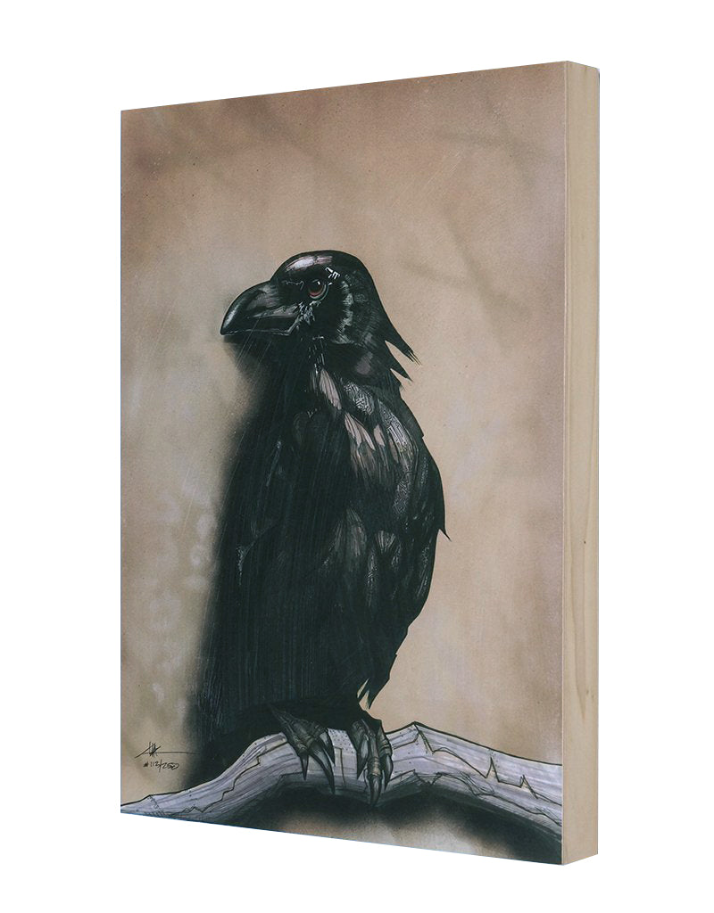 " Crow Totem" Print Mounted on Wood Panel