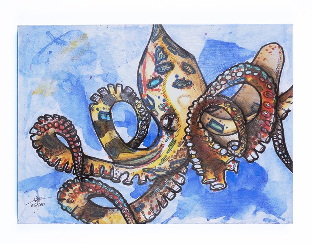"Who, Me?" Print Mounted on Wood Panel