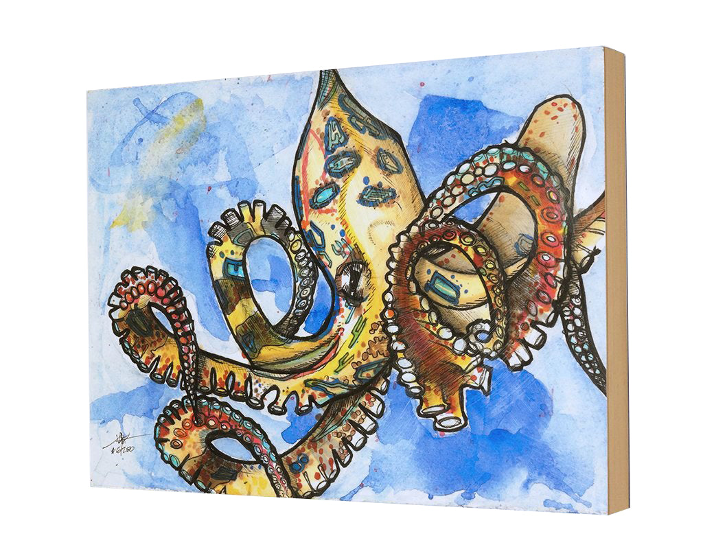 "Who, Me?" Print Mounted on Wood Panel